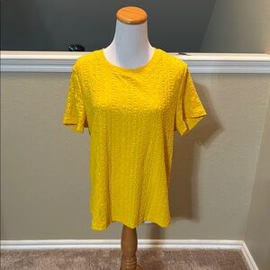 Yellow Textured Women's Top.  Size large